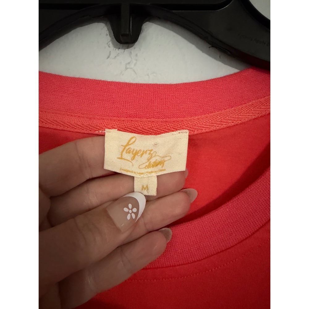 Layers Clothing Coral Floral Embroidered Ruffle Sleeve Top CR1030 Mens M - Picture 2 of 7